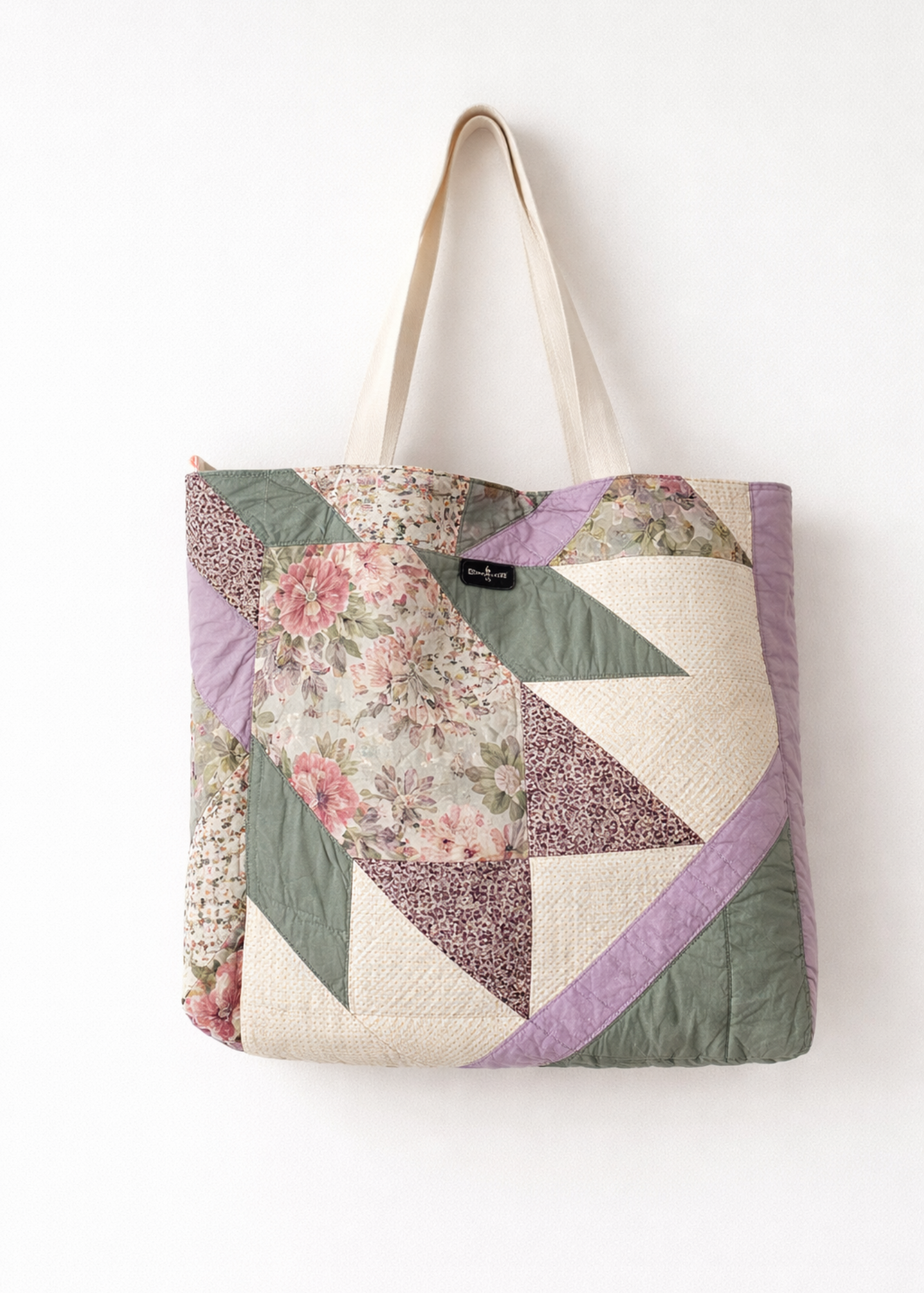 Extra Large Vintage Patchwork Quilt Tote – Handmade, One of a Kind